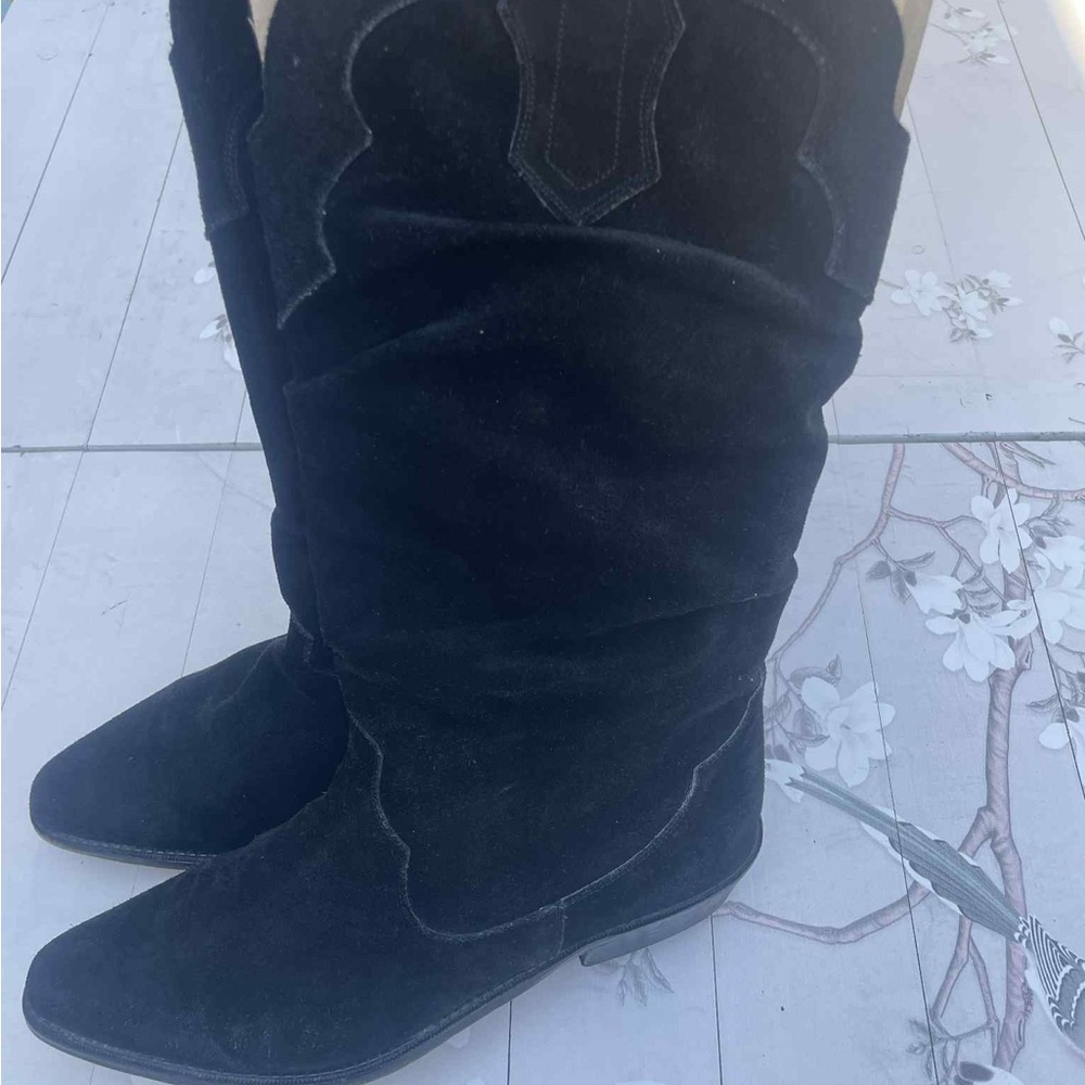 Zodiac Black Suede Heeled Boots - Picture 2 of 8